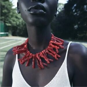 Zara Bold Red Coral Necklace